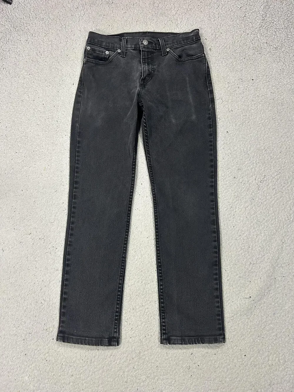 Levis 511 Jeans Mens 28x27 Gray Slim Taper Stretch Denim Charcoal Wash Zip Fly